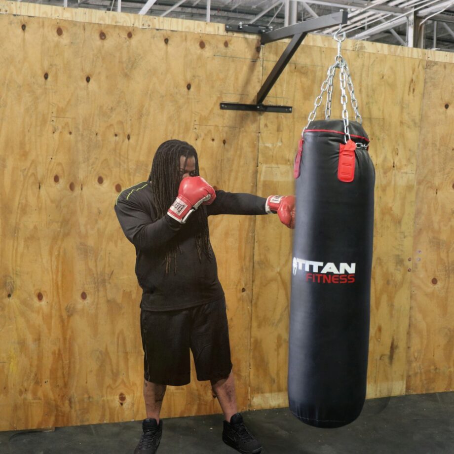 titan fitness titan adjustable heavy bag boxing stand