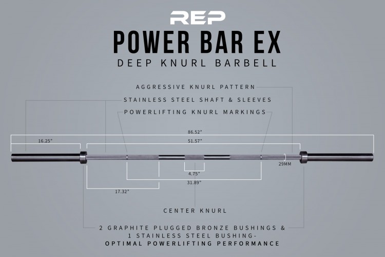 REP Deep Knurl Power Bar EX