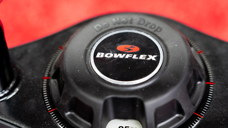 The quick select dial of the Bowflex kettlebell.