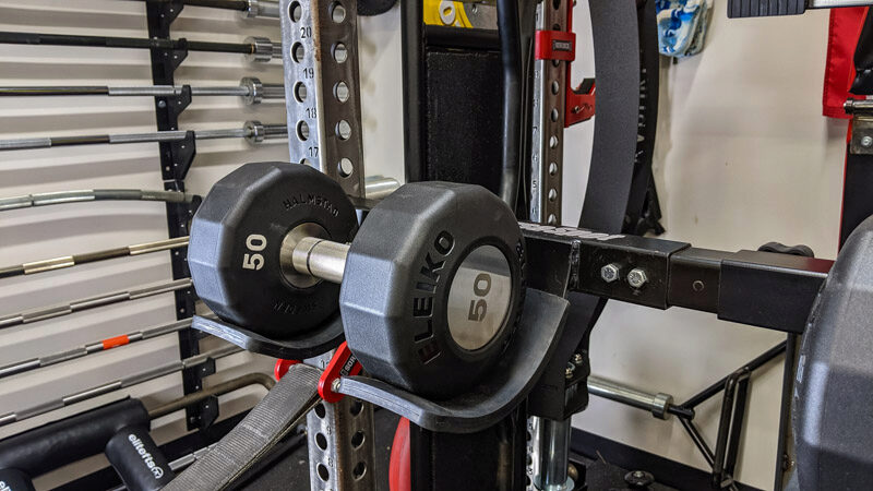 50 pounds on the VersaSpot Dumbbell Spotter System