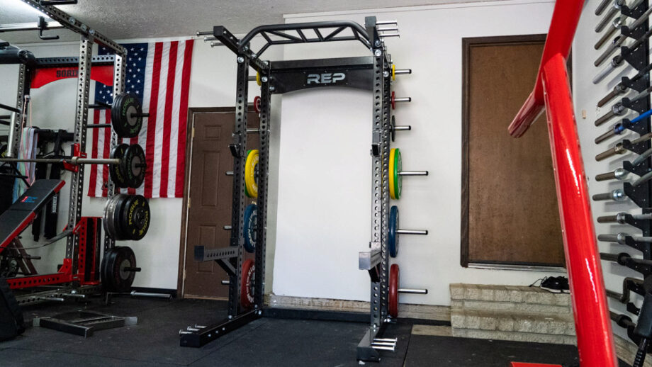 Rep Fitness HR-5000 Half Rack with weight plates storage