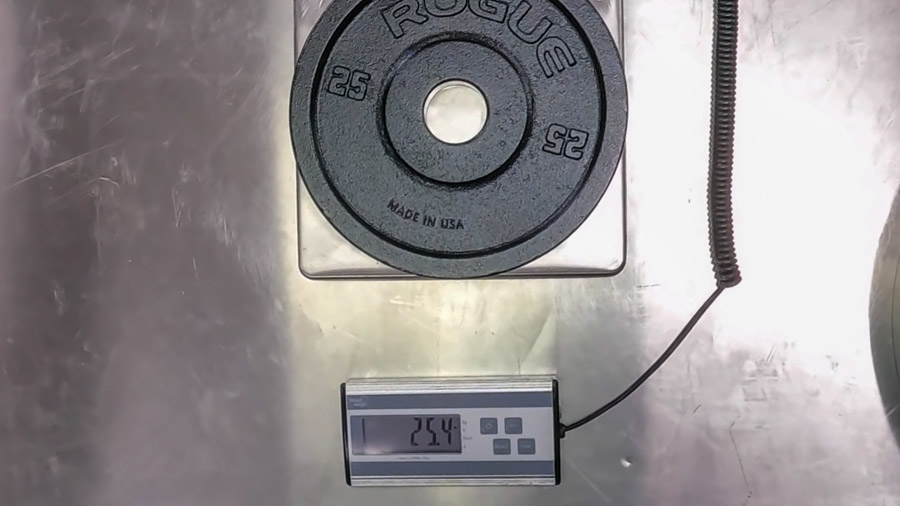 weighing the 25 pound Rogue Deep Dish Plate