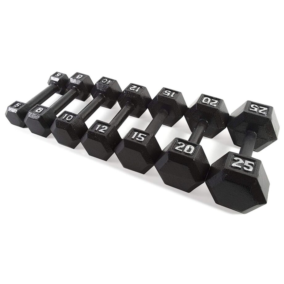 CAP Cast Iron Hex Dumbbells