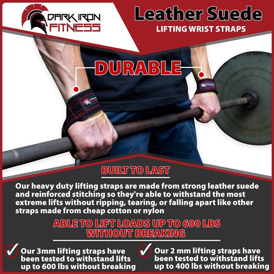 Dark Iron Fitness Leather Suede Lifting Straps