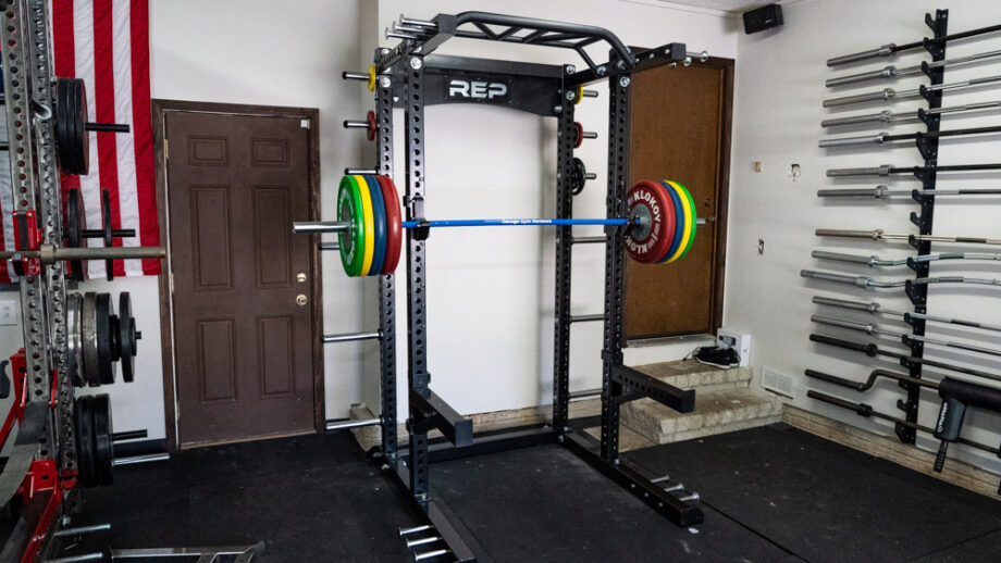 Rep Fitness HR-5000 Half Rack in a garage gym