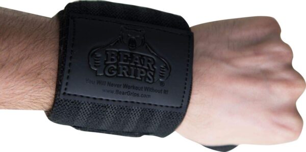 BEAR GRIP - Leather Weight Lifting Straps for Gym Bodybuilding