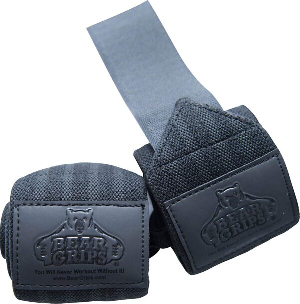 BEAR GRIP - Leather Weight Lifting Straps for Gym Bodybuilding