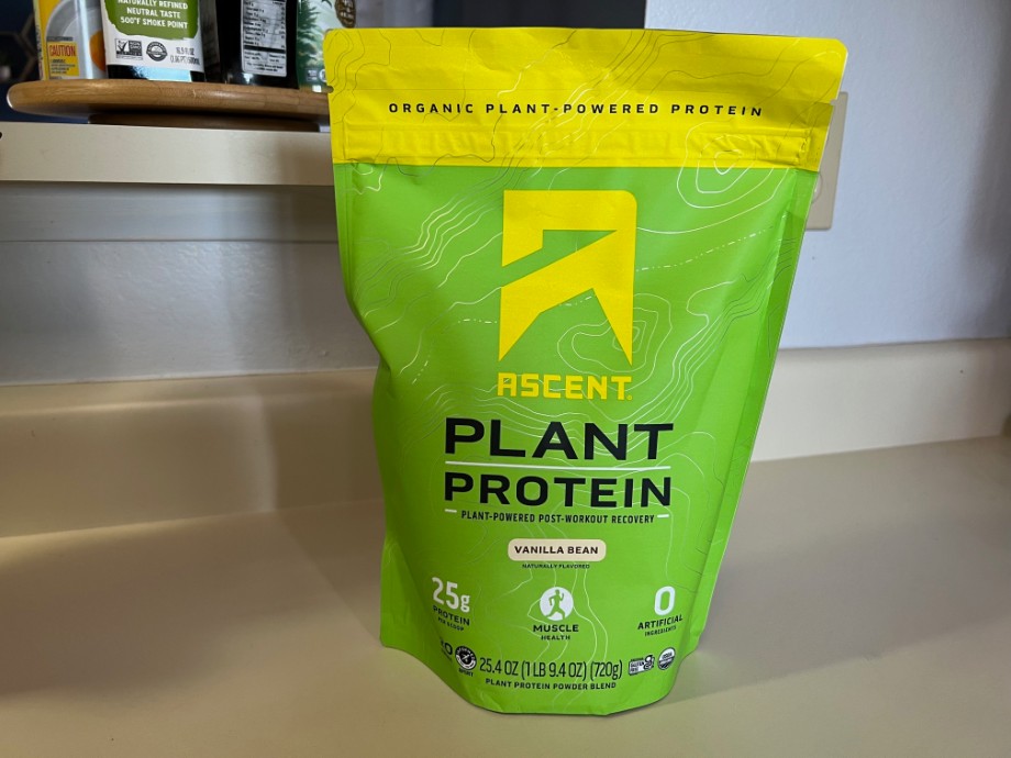 A bag of Ascent Plant Protein. What else can I say? (Not much, there's really nothing else going on in this picture)