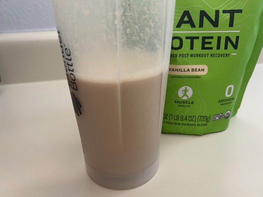 A freshly-mixed serving of Ascent Plant Protein.