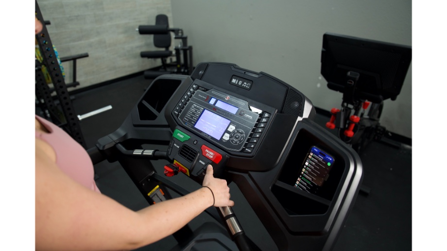 Photo of the console during a workout on the Bowflex BXT8J treadmill