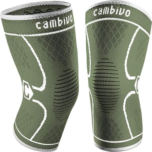 CAMBIVO 3 Pairs Calf Compression Sleeve bundled with 2 Pack Knee Brace with  Side Stabilizers 