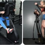 A cross trainer vs exercise bike side-by-side image.