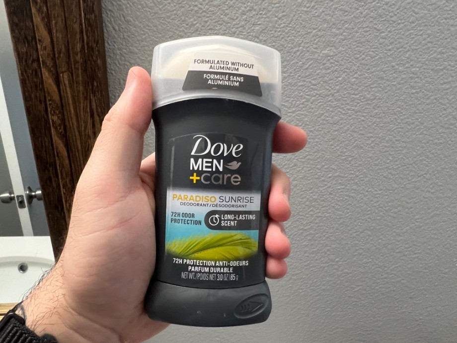 Dove Men+ Care deodorant In Hand