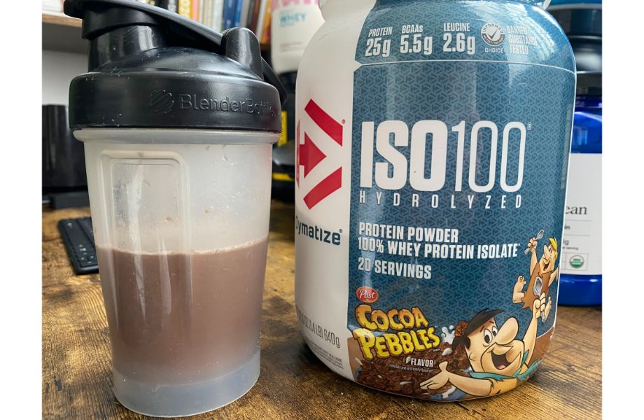  Dymatize ISO100 Hydrolyzed Protein Powder, 100% Whey Isolate  Protein, 25g of Protein, 5.5g BCAAs, Gluten Free, Fast Absorbing, Easy  Digesting, Gourmet Chocolate, 5 Pound : Health & Household