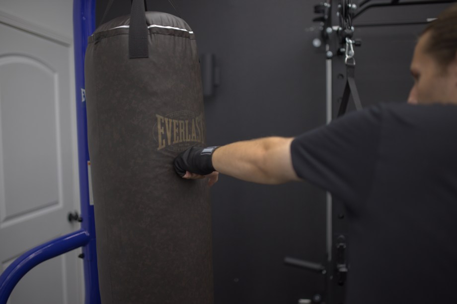 Our tester punches an Everlast Heavy Bag.