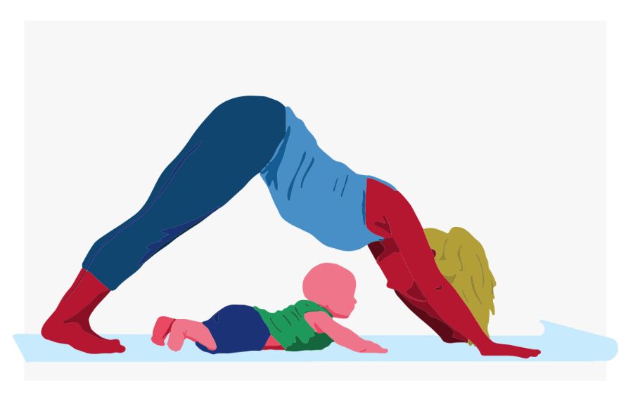 An image of a mom and baby working out