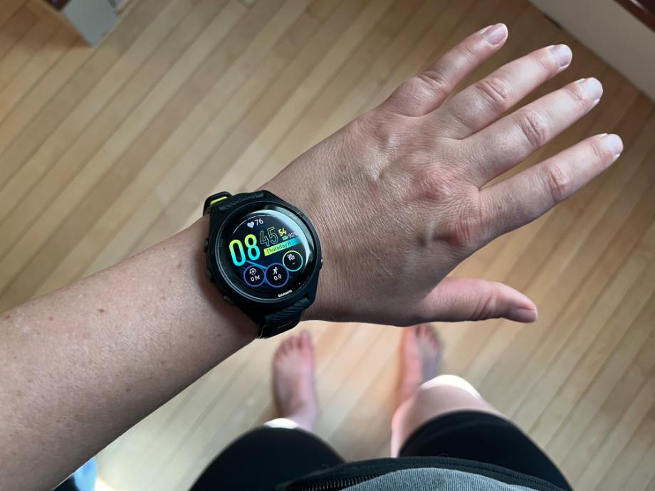 Garmin Forerunner 265 on woman's wrist