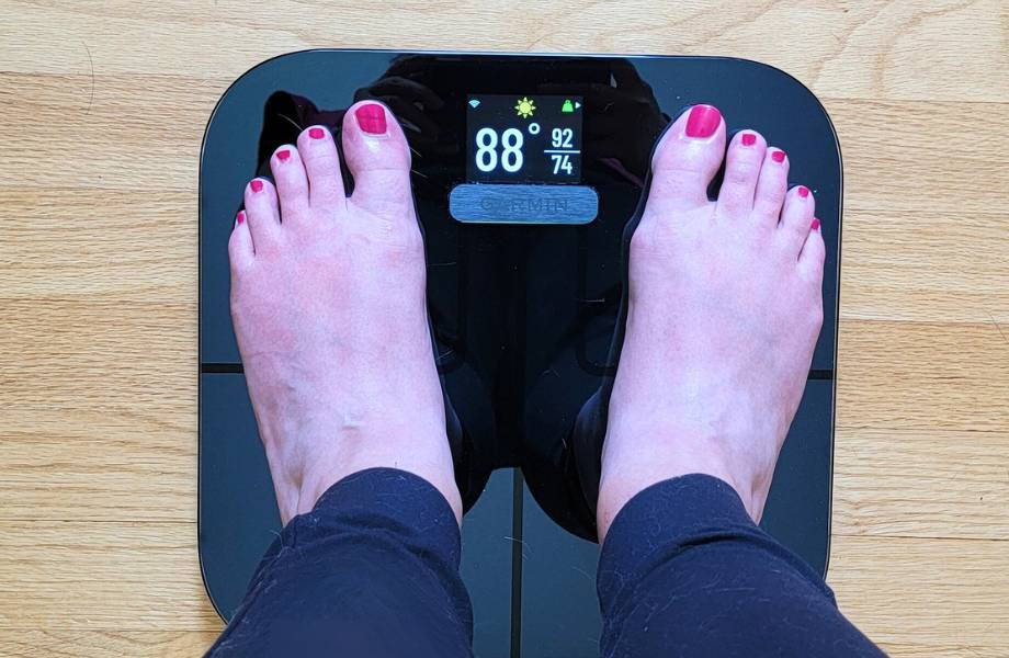 Person on Garmin Index S2 smart scale