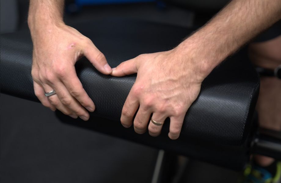 A close look at the padding on a Gronk Fitness Leg Machine