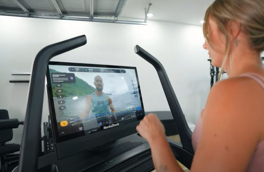 An iFIT class displayed on the NordicTrack X24 treadmill