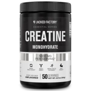 A container of Jacked Factory Creatine Monohydrate
