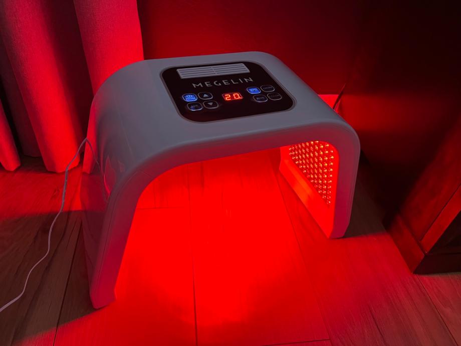 The Megelin Light Therapy Machine in use