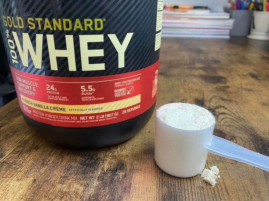 Optimum Nutrition 100% Whey Gold Standard Protein, Vanilla Ice Cream - 2 lb tub