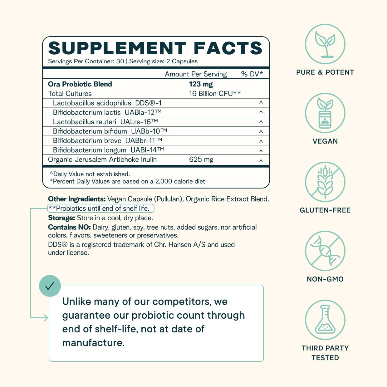 Ora Organic Probiotics with Prebiotics