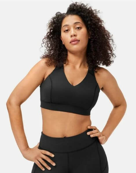 Outdoor Voices Doing Things sports bra black with mesh racerback no pads