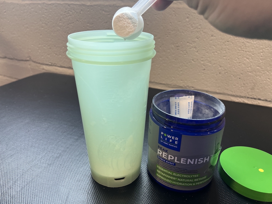 An image of Power Life electrolytes in a shaker