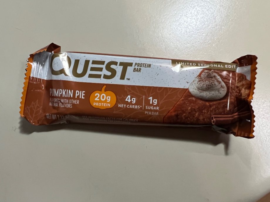 A Pumpkin Pie flavored Quest Bar