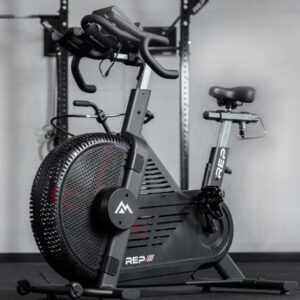 A full view of the REP Spin Bike from the side