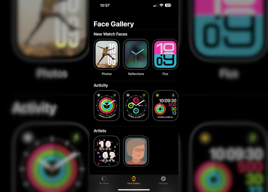 A screenshot of the Apple Watch face gallery