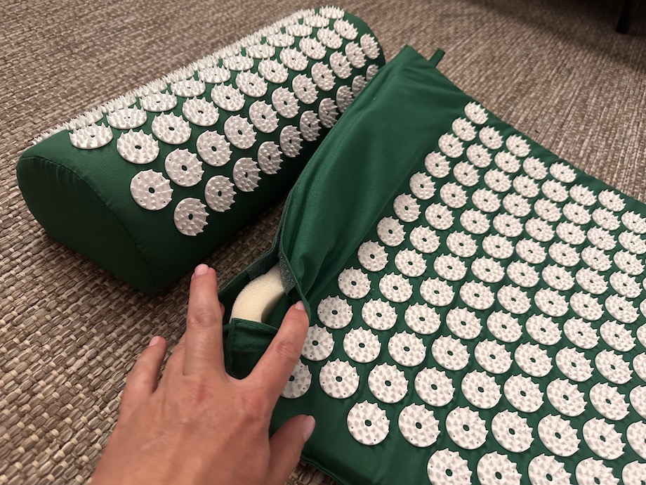 A close look at the foam in the Sivan acupressure mat and pillow