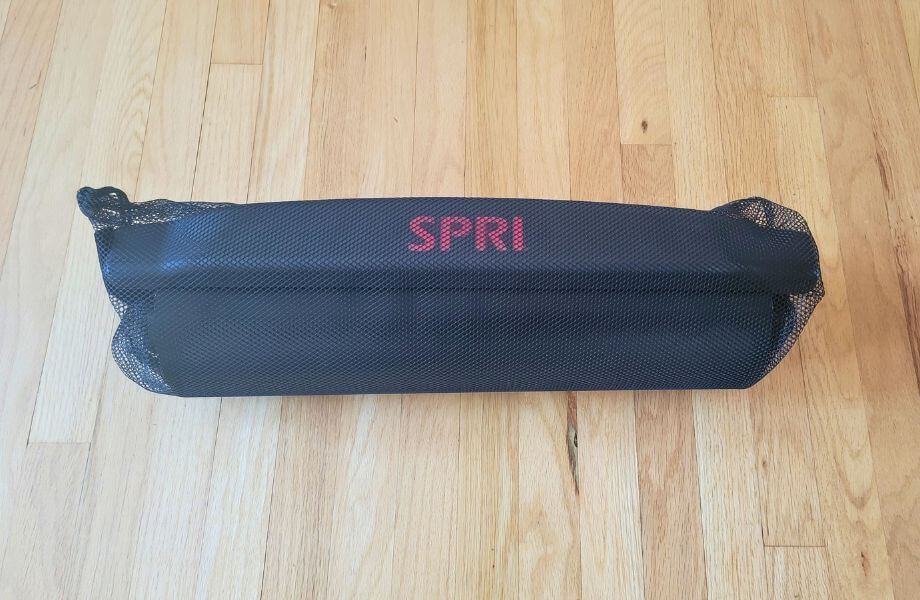 SPRI Slide Board in its mesh carrying bag