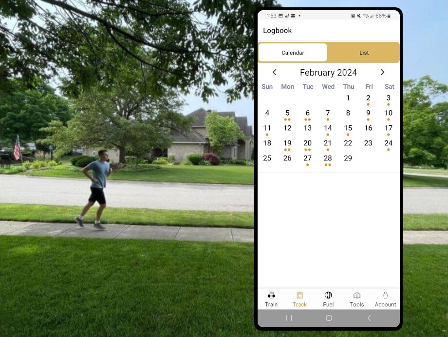 A person is shown jogging next to a screenshot of the Street Parking app.