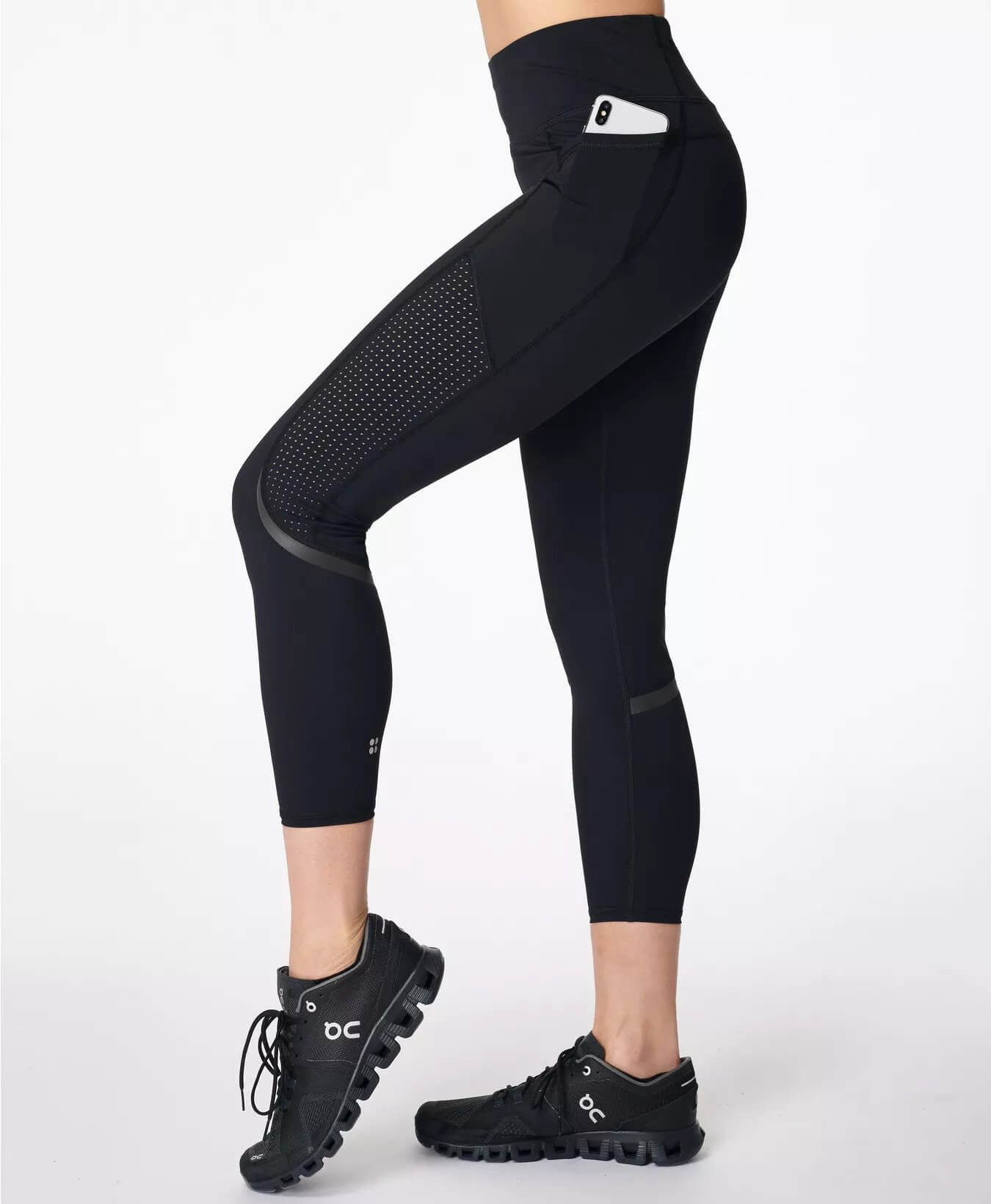 Women's high-waist running leggings - blue