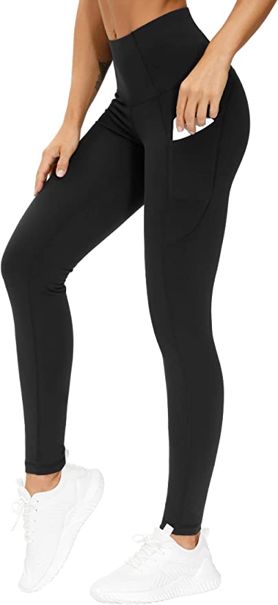 Women's Activewear: Black Cross Strap Front Yoga Leggings with High Waist  Tummy Control for Running & Training!