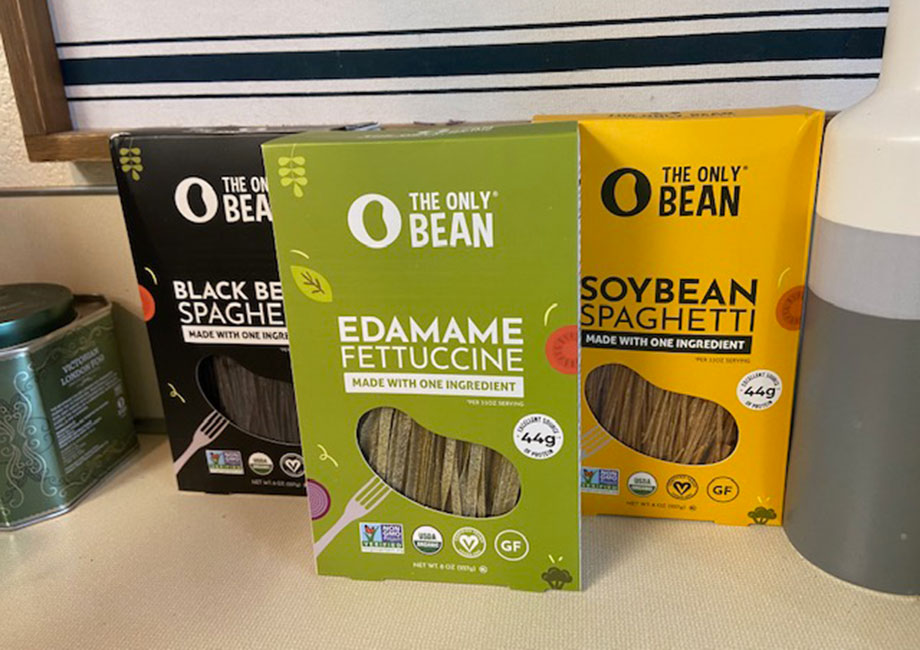 An assortment of The Only Bean protein pastas.