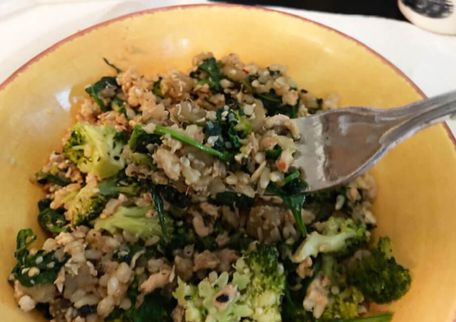 Thistle lunch prepared in a bowl.