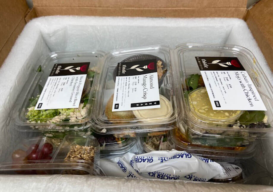 A box of meals from Thistle.