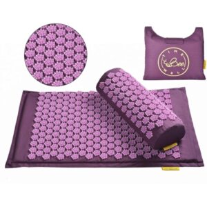 TimeBeeWell Eco-Friendly Back and Neck Pain Relief Mat and Pillow Travel Set