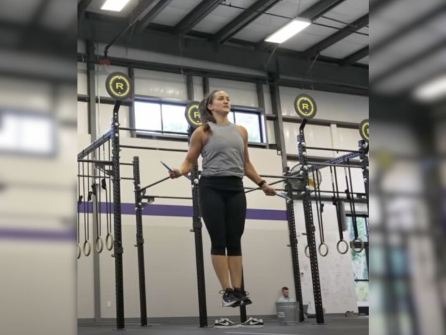 Woman using the WOD Nation Double Under Speed Rope