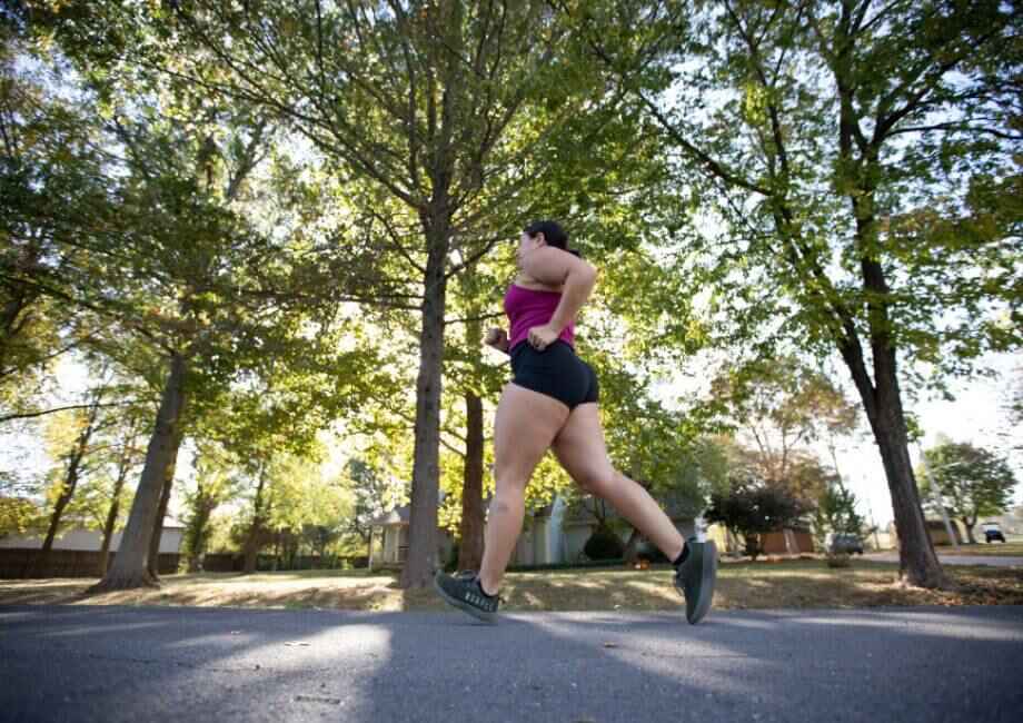 Woman running outdoors