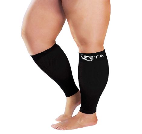 Wide Calf Support Compression Sleeve Socks Strains Shin Splints
